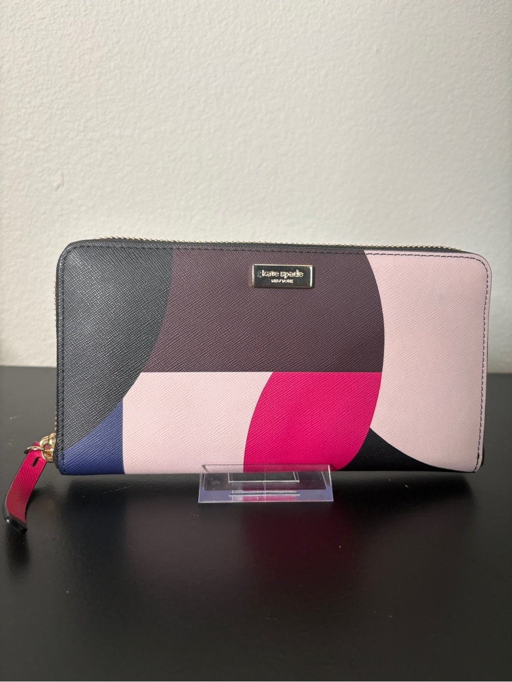 kate spade Pink Multi Colorblock Zip-Around Wallet